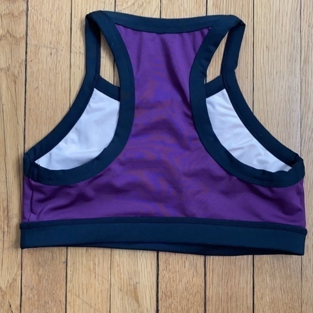 Peony and Me see purple racerback sports bra M EUC